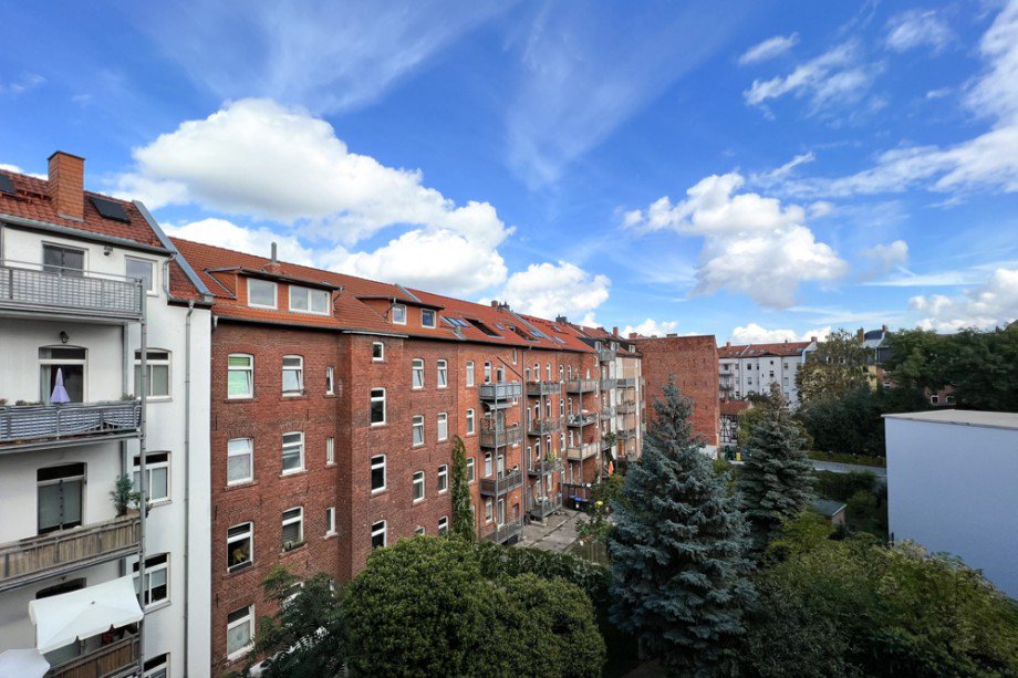 Blick aus der K�che Etagenwohnung Erfurt