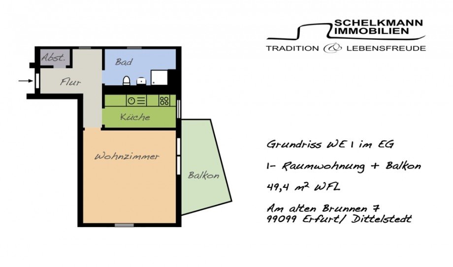 Grundriss A1 Erdgeschosswohnung Erfurt