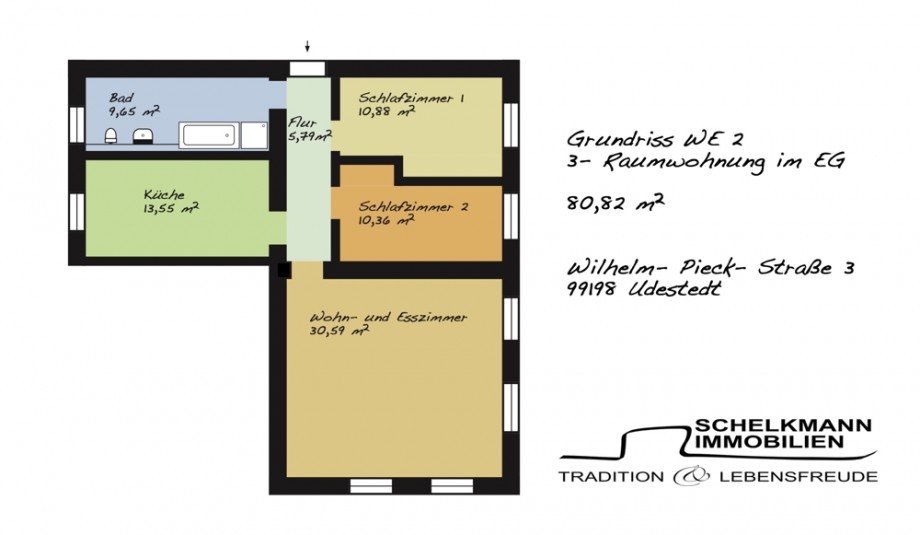 Grundriss WE2 Erdgeschosswohnung Udestedt