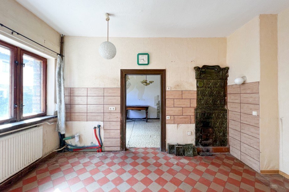 Tageslichtk�che mit Kaminofen Mehrfamilienhaus Bretleben