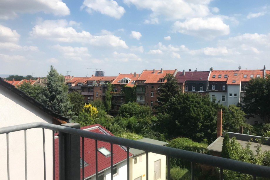 Blick vom Balkon Etagenwohnung Erfurt