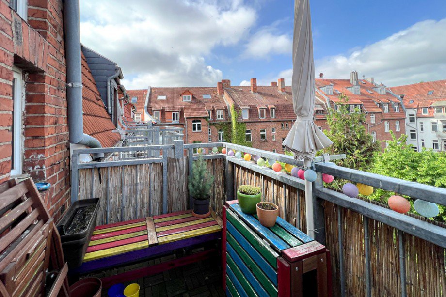 Balkon an der K�che Etagenwohnung Erfurt