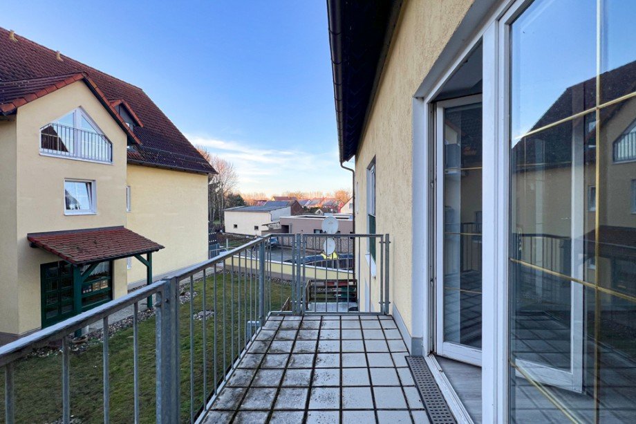 Balkon am Wohnzimmer Etagenwohnung Herbsleben