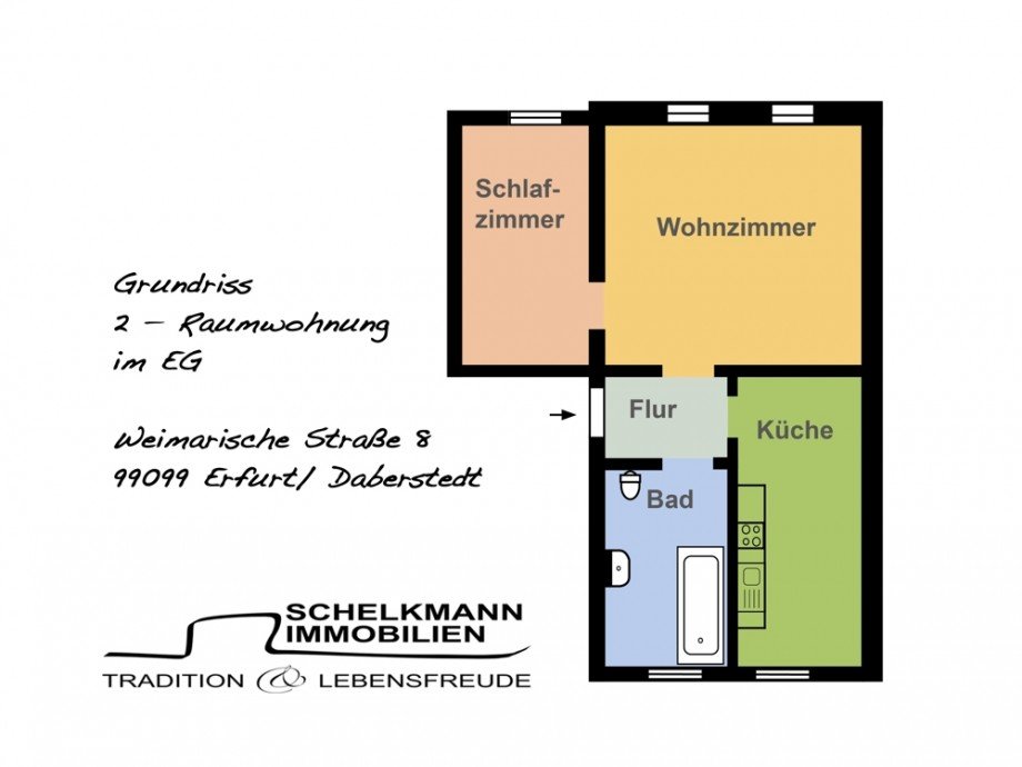 Grundriss_2RW im EG Mehrfamilienhaus Erfurt