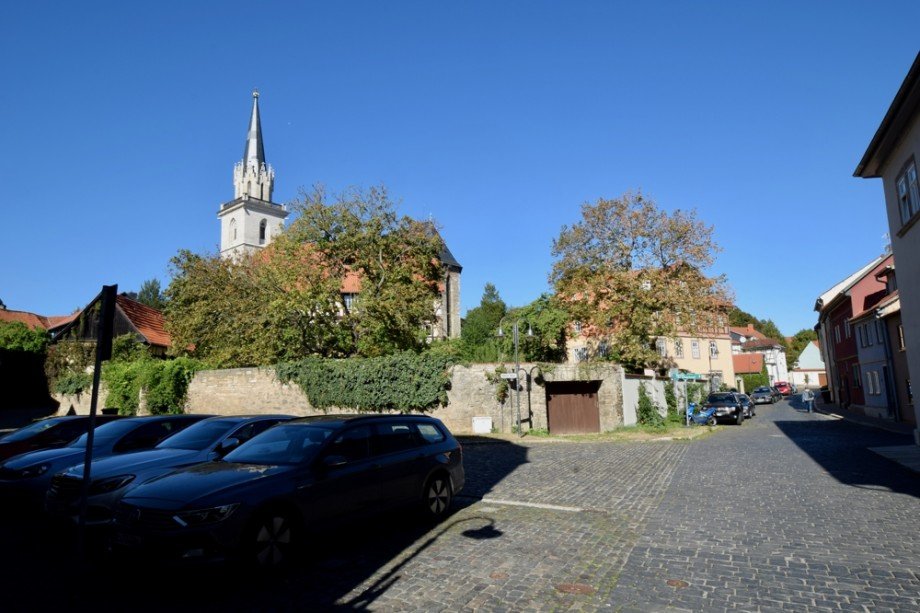 Blick auf die evangelische Kirche Haus Bad Langensalza