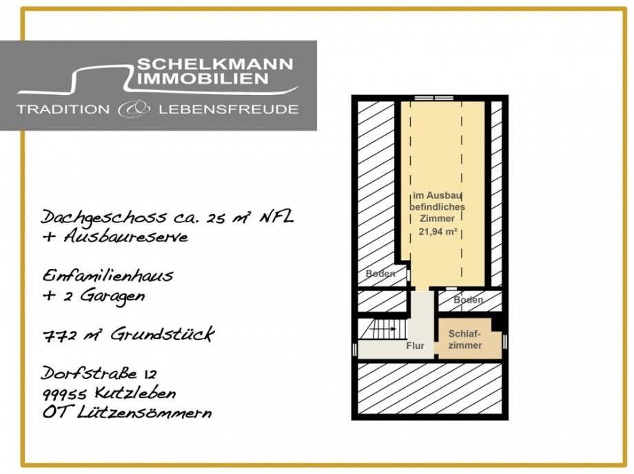 Grundriss DG L�tzens�mmern Einfamilienhaus Kutzleben / L�tzens�mmern