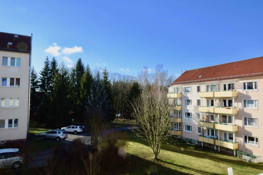 Blick vom Balkon Etagenwohnung Bad Berka
