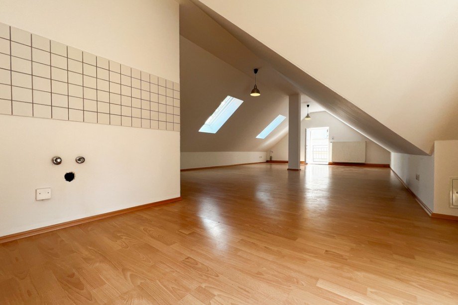 Blick vom K�chenbereich zum Hauptraum Erdgeschosswohnung Arnstadt