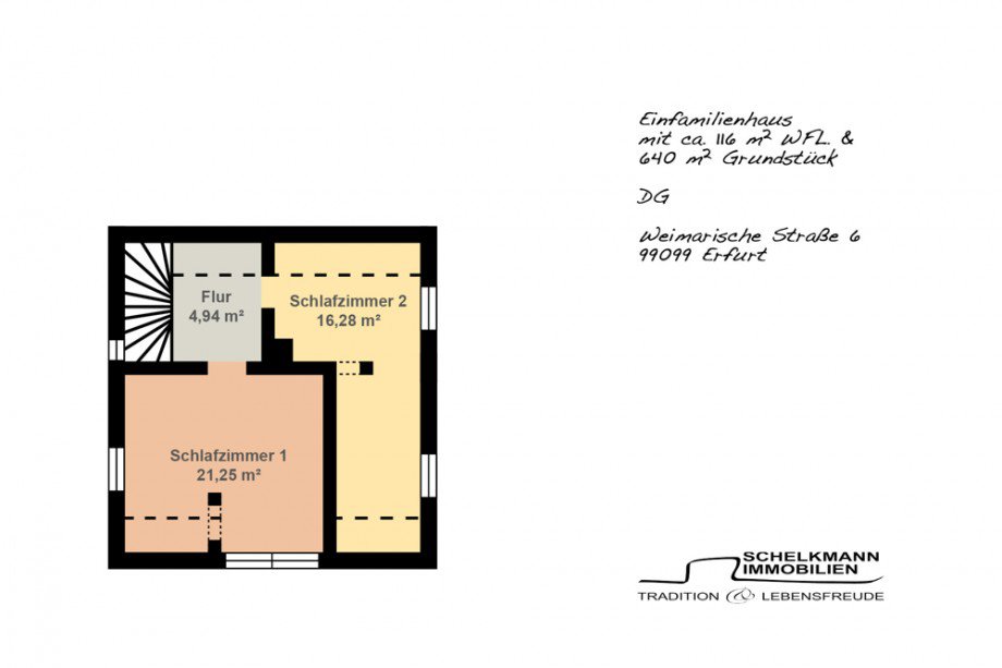 Vermarktungsgrundriss_DG Einfamilienhaus Erfurt