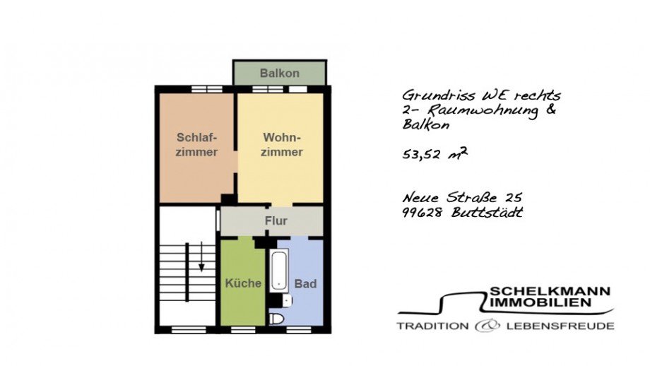 Grundriss 2RWr_Buttst�dt_NeueStr.25 Etagenwohnung Buttst�dt