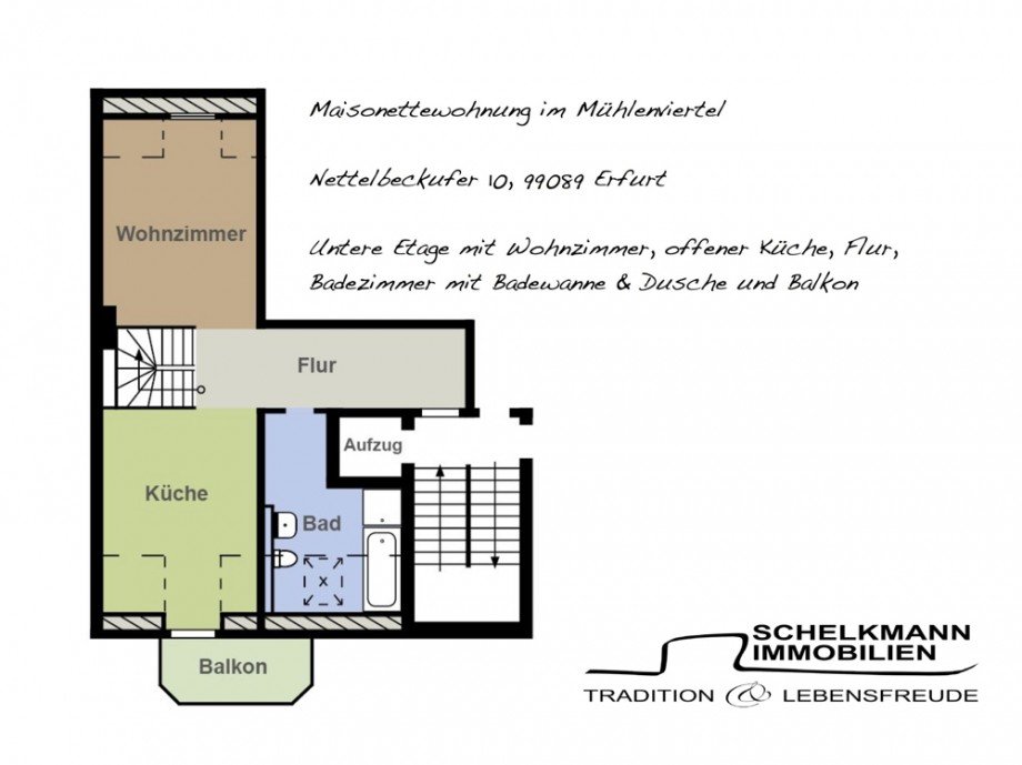 Grundriss Nettelbeckufer 10 Dachgeschosswohnung Erfurt