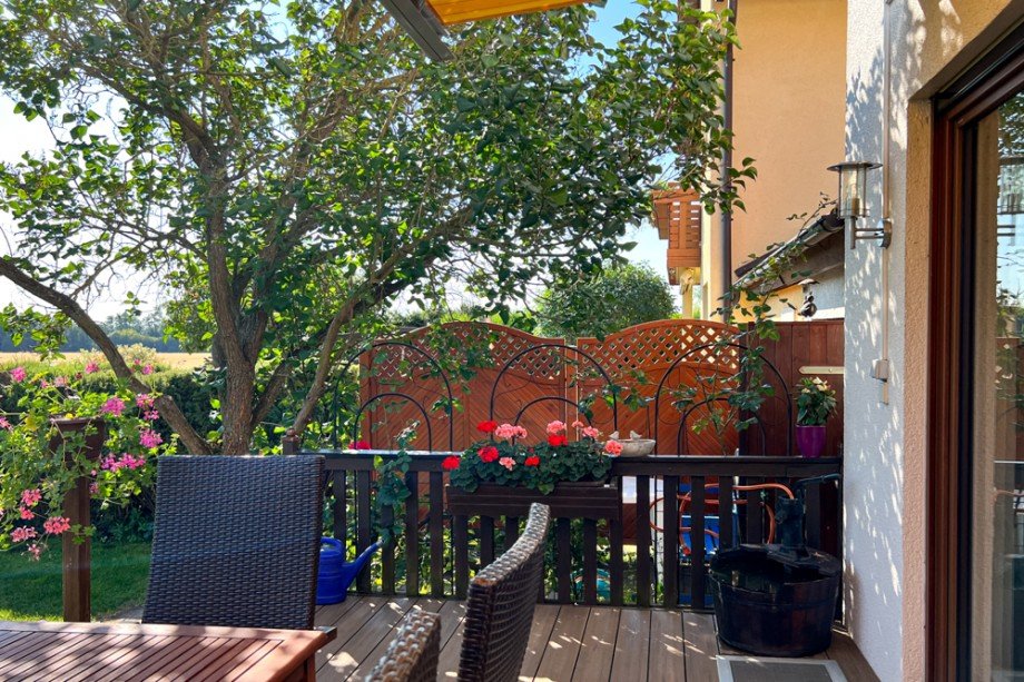 Terrasse am Wohnzimmer Reihenendhaus Erfurt / Gottstedt