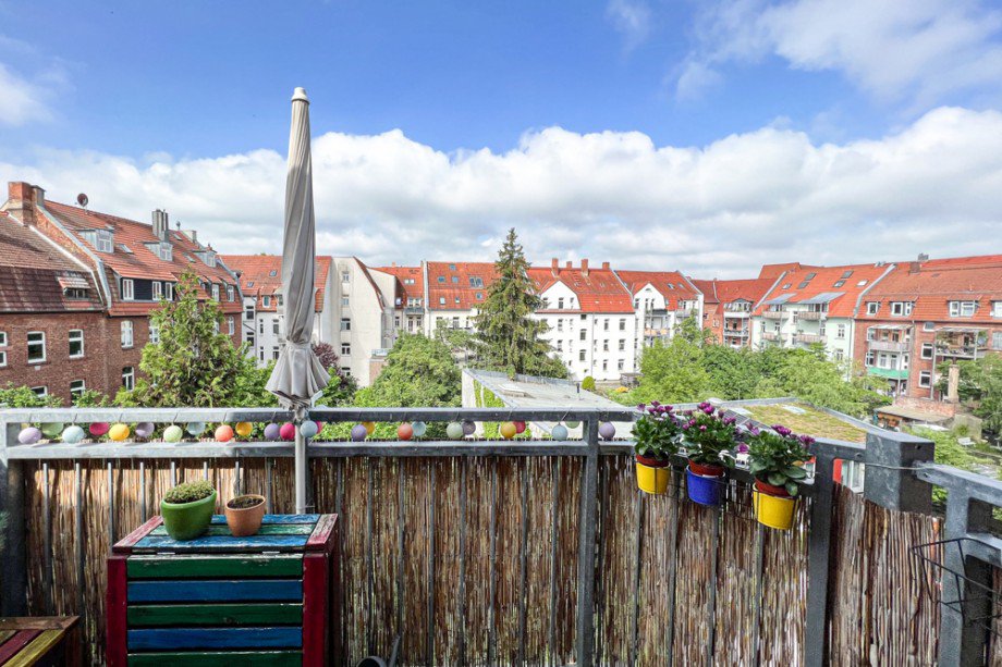 Blick vom Balkon Etagenwohnung Erfurt