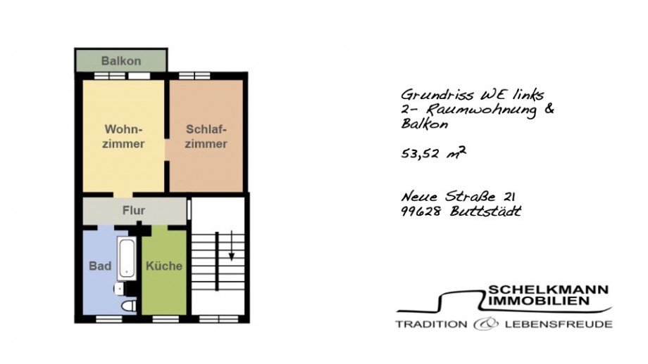 Grundriss 2RWl_Buttst�dt_NeueStr.21 Etagenwohnung Buttst�dt