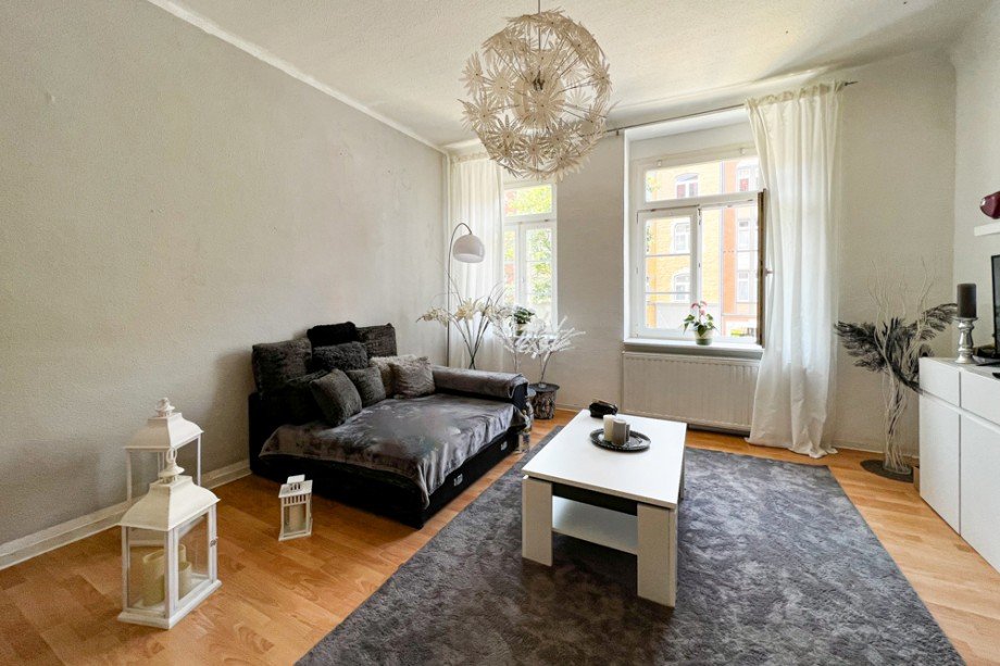 Wohnzimmer Etagenwohnung Erfurt/ Johannesvorstadt
