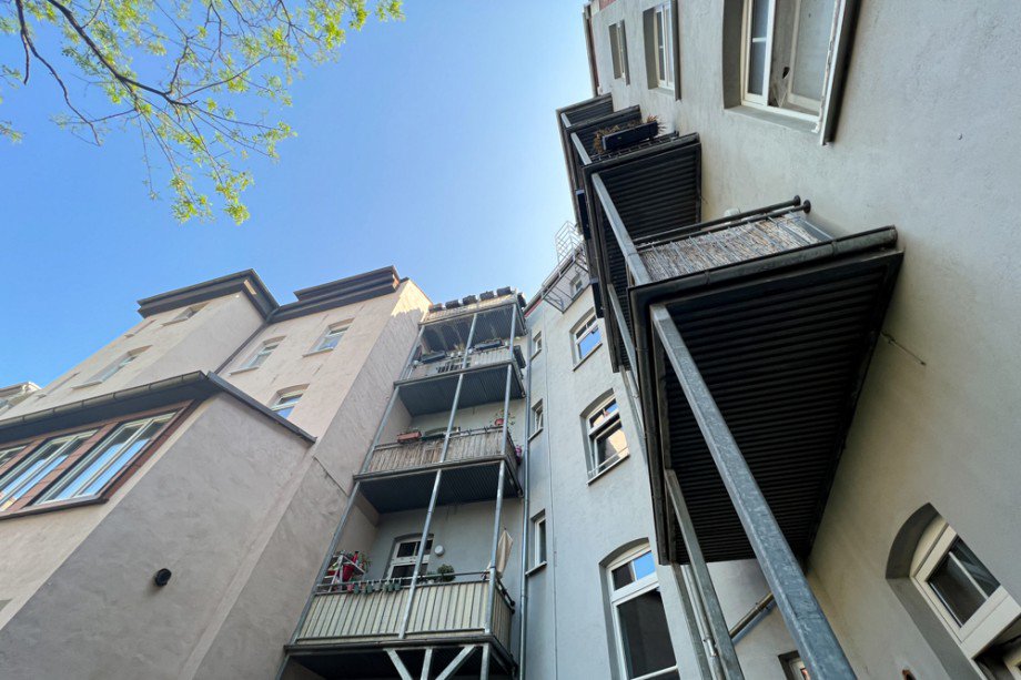 Hofansicht des Hauses Etagenwohnung Erfurt /Andreasvorstadt