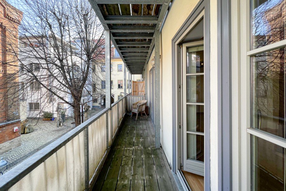 Balkon zum Innenhof Etagenwohnung Erfurt / Altstadt