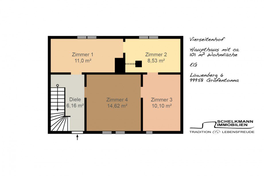 Grundriss Wohnhaus EG Einfamilienhaus Tonna / Gr�fentonna