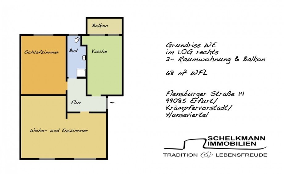 Grundriss Etagenwohnung Erfurt / Kr�mpfervorstadt