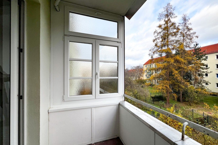 Balkon an der K�che Etagenwohnung Erfurt / Kr�mpfervorstadt