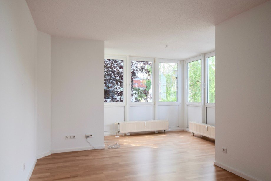 Wohnzimmer Fensterfront Erdgeschosswohnung Erfurt
