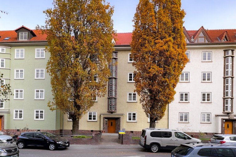 Flensburger Stra�e 14 Erfurt / Kr�mpfervorstadt Etagenwohnung Zweiraumwohnung im 1.OG mit Balkon und eigenem Garten im Hanseviertel