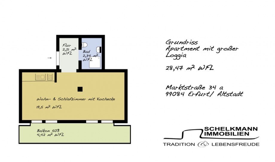 Grundriss Marktstra�e Etagenwohnung Erfurt / Altstadt