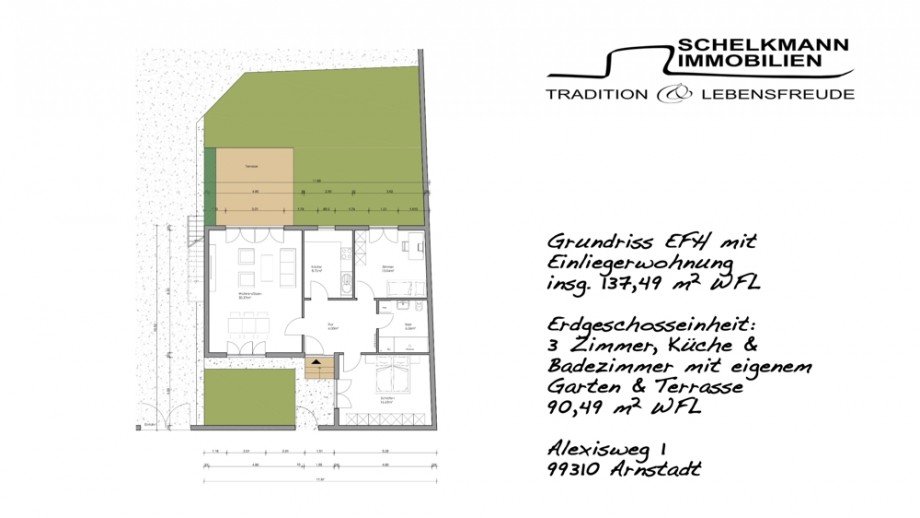 Grundriss EG Alexisweg 1 in Arnstadt Erdgeschosswohnung Arnstadt