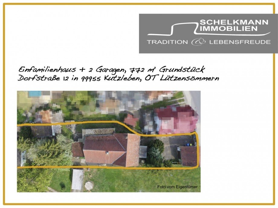 Luftbild des Grundst�cks Einfamilienhaus Kutzleben / L�tzens�mmern