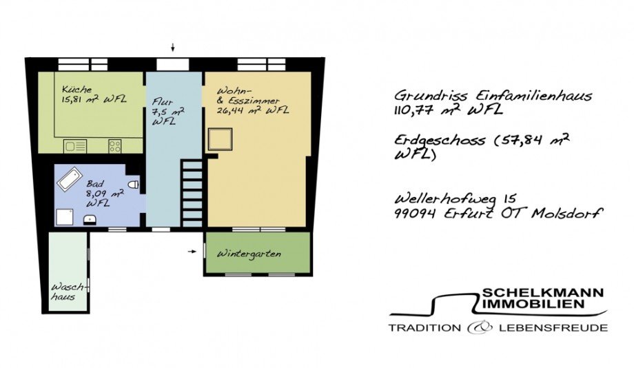 Grundriss EG Einfamilienhaus Erfurt