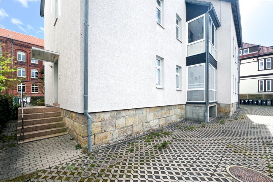 R�ckansicht und Hauseingang Erdgeschosswohnung Gotha