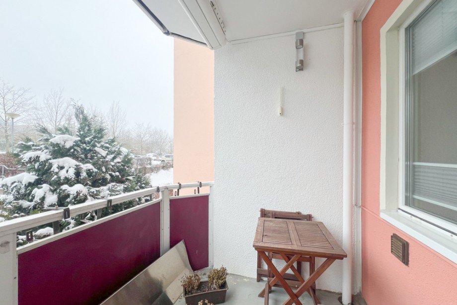 Balkon mit Bestuhlung Erdgeschosswohnung Erfurt / Melchendorf