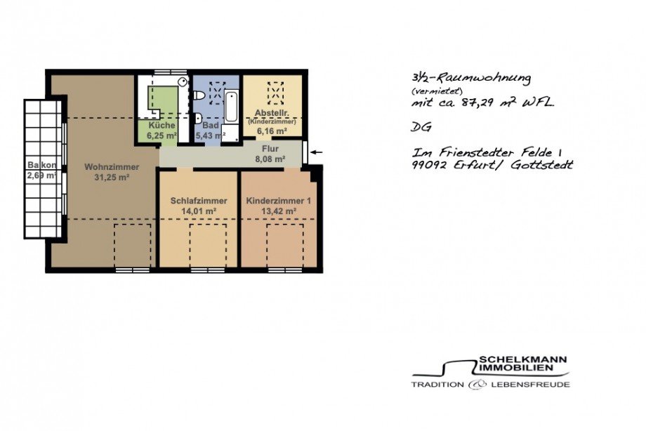 Grundriss Wohnung Gottstedt Dachgeschosswohnung Erfurt/ Gottstedt