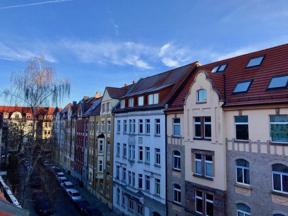 Blick aus dem gro�en Zimmer Maisonettewohnung Erfurt