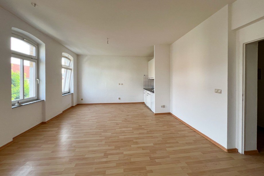Wohnraum mit amerikanischer K�che Etagenwohnung Erfurt