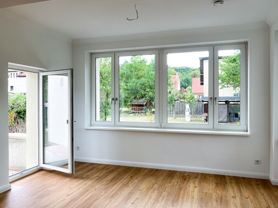 Terrassenzugang vom Wohnzimmer Erdgeschosswohnung Arnstadt