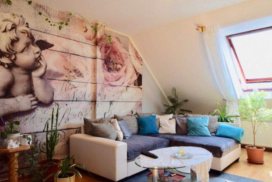 Gro�es Wohnzimmer Dachgeschosswohnung Erfurt