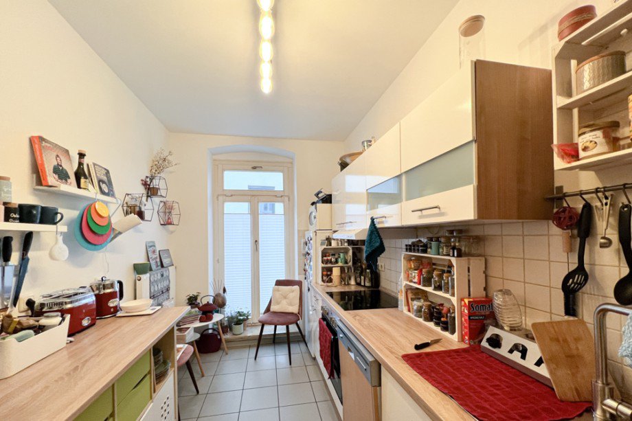Tageslichtk�che mit Zugang zum Balkon Etagenwohnung Erfurt