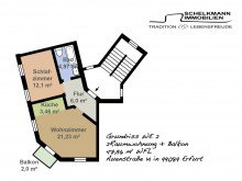 Grundriss WE2 Erfurt Auenstra�e14 Kleine Eigentumswohnung in Innenstadtn�he mit Balkon und EBK