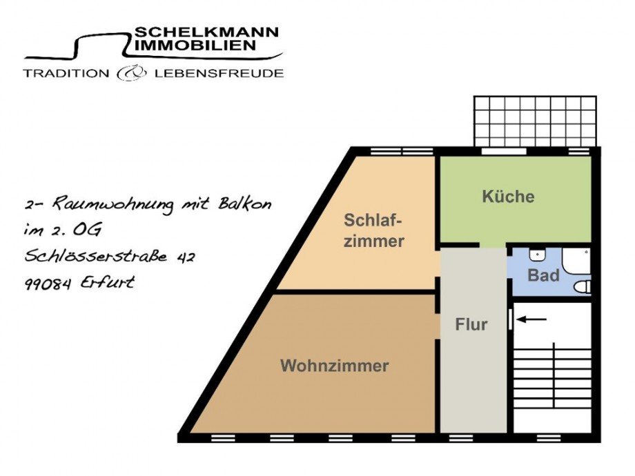 Grundriss Schl�sserstra�e 42, 2.OG Etagenwohnung Erfurt