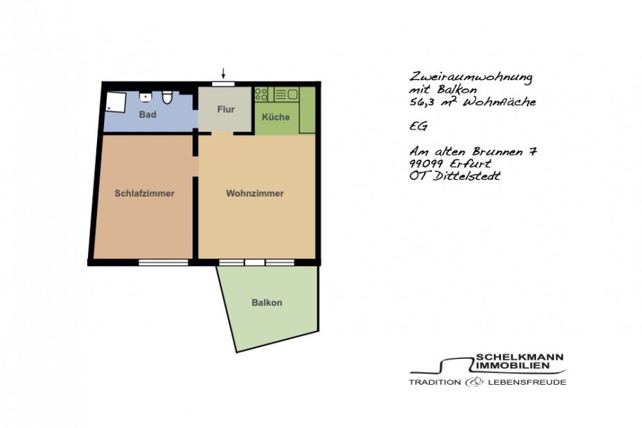 Grundriss Erdgeschosswohnung Erdgeschosswohnung Erfurt / Dittelstedt