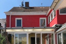 Reihenhaus Esperstedt R�ckansicht Modernes Reihenhaus mit Winterg�rten, Sauna & gem�tlichem Innenhof