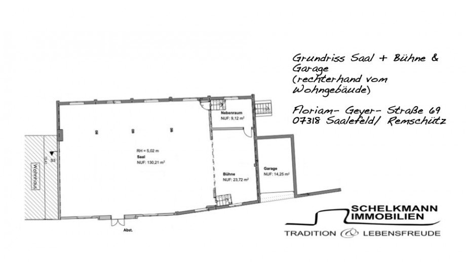 Grundriss Saal Haus Saalfeld/Saale / Remsch�tz