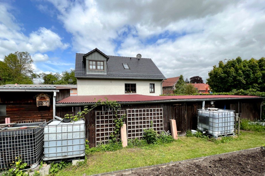 Blick vom Gem�segarten auf das Haus Einfamilienhaus Arnstadt