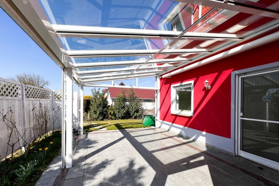 �berdachte Terrasse zum Garten Einfamilienhaus Erfurt / Stotternheim