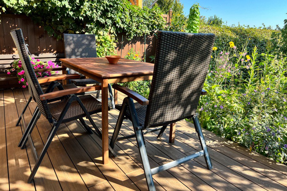 Wohlf�hlterrasse im Garten Reihenendhaus Erfurt / Gottstedt