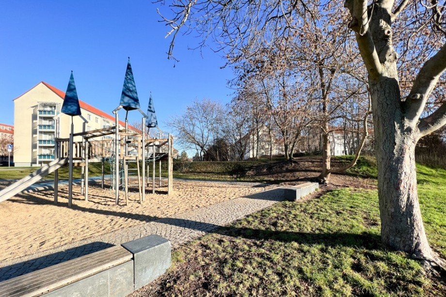 Spielplatz am Parkeingang Etagenwohnung Erfurt