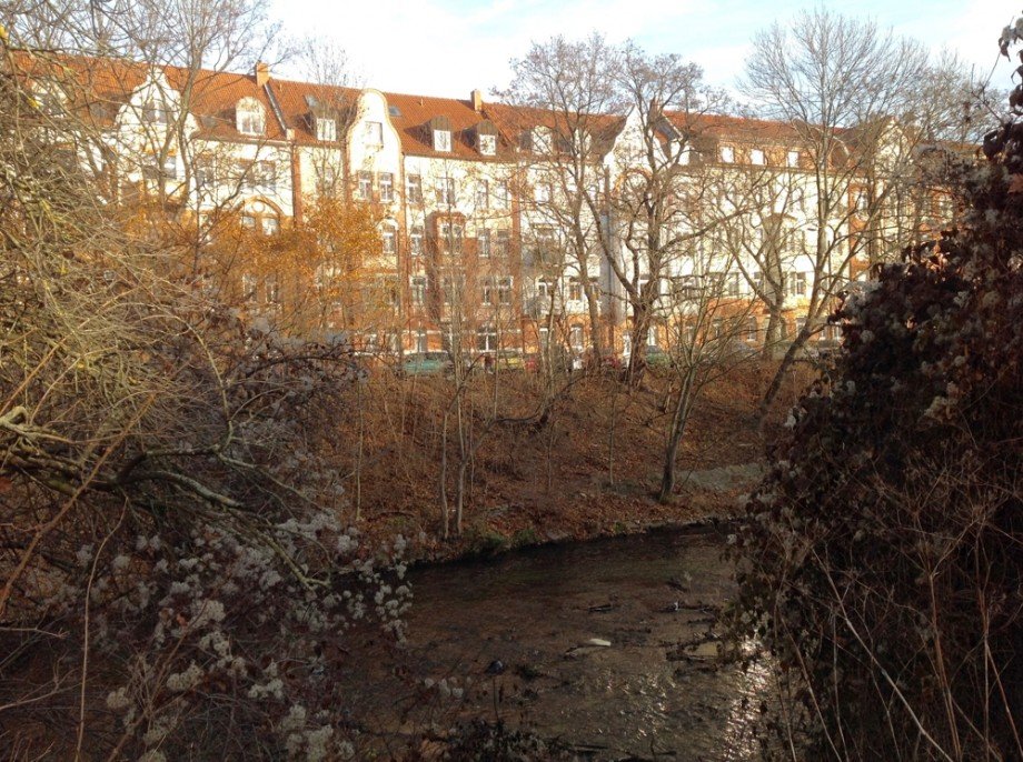 Blick �ber die Gera Dachgeschosswohnung Erfurt