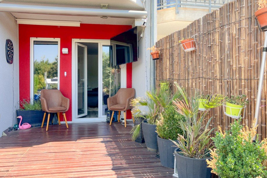 Terrasseneingang zum Wohnzimmer Reihenmittelhaus Erfurt/ Frienstedt