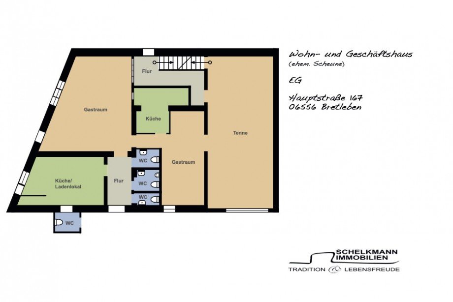 Vermarktungsgrundriss_WGH_EG Mehrfamilienhaus Bretleben